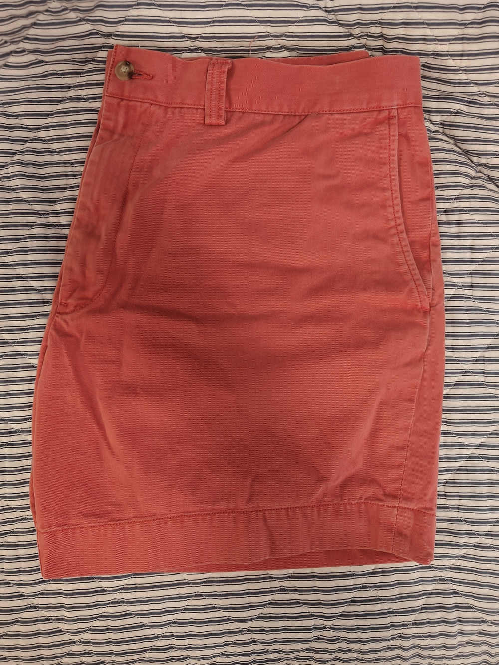 Polo Ralph Lauren Mens 38 Nantucket Red Coral Pink Flat Front Chino Shorts 6"